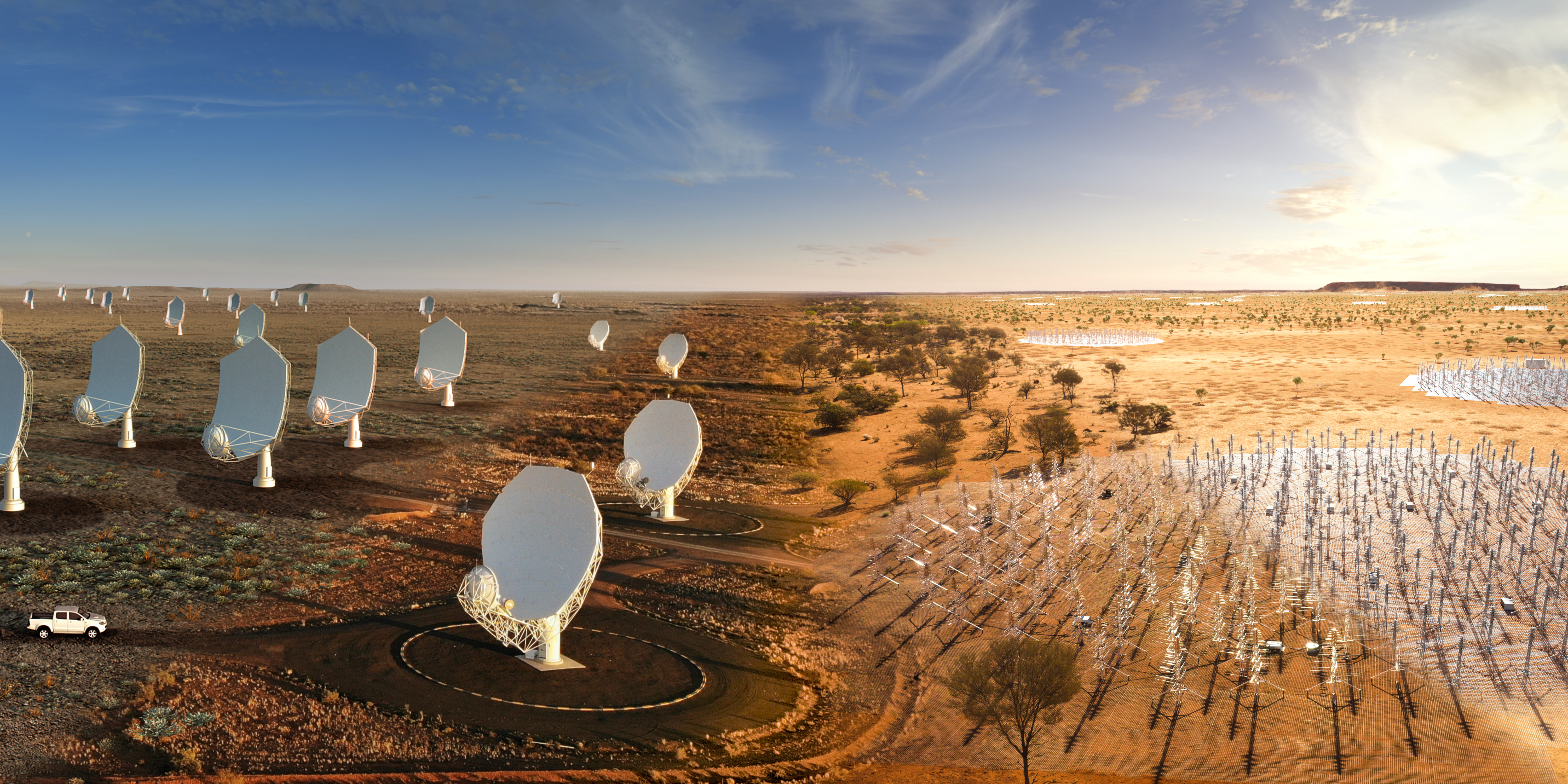 Composite image of the SKA telescopes